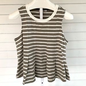 Anthropologie Postmark Striped Peplum Tank